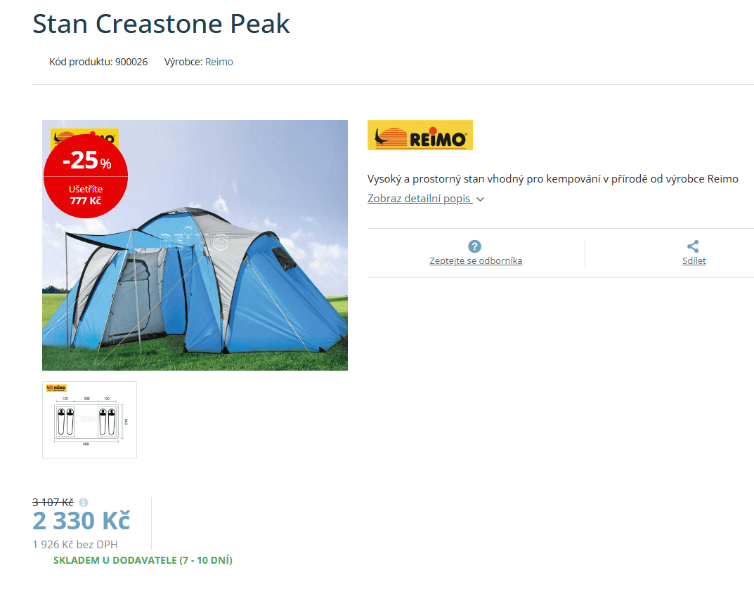 Stan pro 4 osoby Reimo Creastone Peak